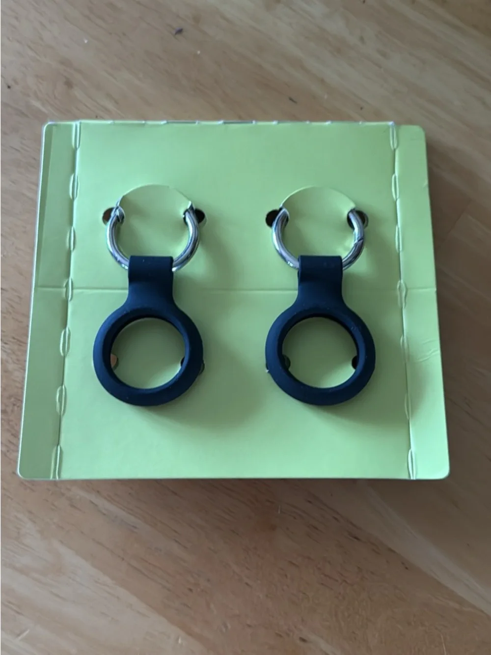 Black Silicone Keyring AirTag Holder - 4 Pack